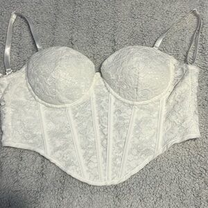 White Corset Buckle Blouse